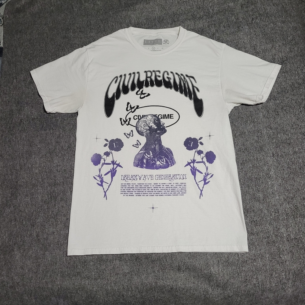 White Civil Regime Graphic T-Shirt (M)
